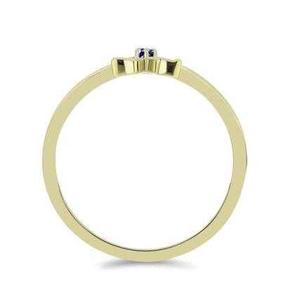 BUY REAL BLUE DIAMOND GEMSTONE RING IN GOLD PLATED FINISH